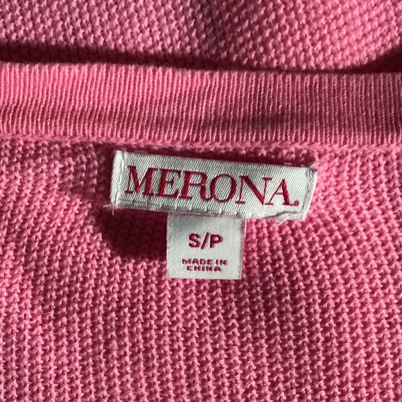 Merona button down cardigan bubble gum pink S - Picture 3 of 5